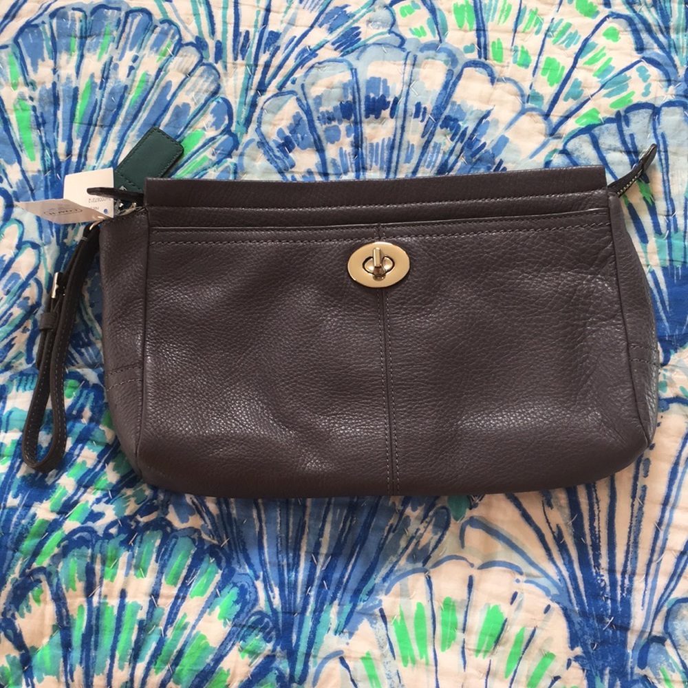 NWT Coach leather clutch